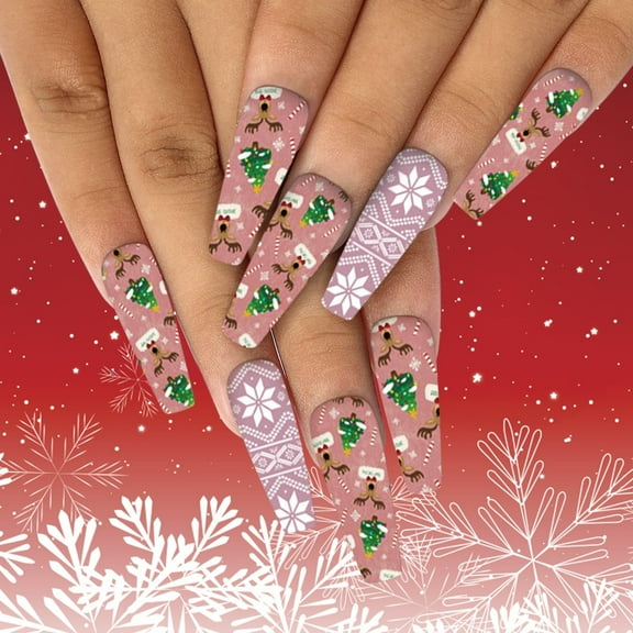 Christmas Series Full Nail Stickers 14 Finger Design Fashion Nail Accessories for Nail Decoration and Transfer