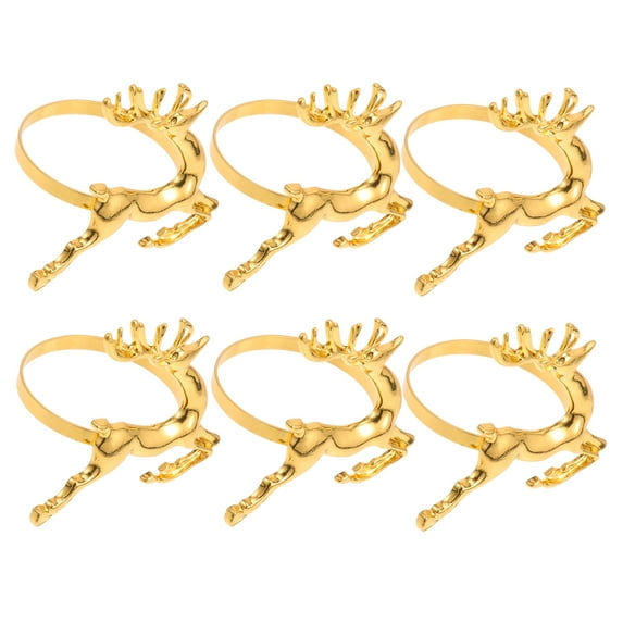Christmas Serviette Rings Deer Table 6 Pcs Elk Napkin Tableware Holder Decor Holders
