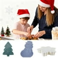 thumbnail image 1 of Christmas Serving Tray Cute Snowman Snowflake Tree Plastic Storage Container with Lid Xmas Platters Snack Serving Tray for Snacks Green 5.9 In, 1 of 5