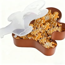 Christmas Serving Tray & Festive Christmas Biscuit Storage with Lid Holiday Snowflake Tree Character Container for Snacks, Candy,