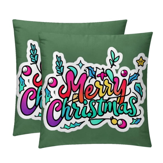 Christmas Set of 2 Velvet Throw Pillow with Unique Patterns - 16x16, 18x18, 20x20 Inches for Various Occasions - Pillows Covers Throw Pillow Inserts Pillow Inserts