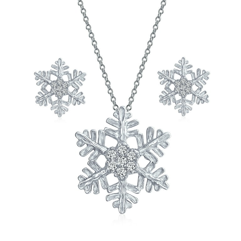 Antique Silver Snowflake Charms - Set of 4