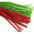 thumbnail image 1 of Christmas Set of 100 Metallic Tinsel Pipe Cleaners for Kids Crafts, Embellishing and Group Projects (Red, Green), 1 of 1