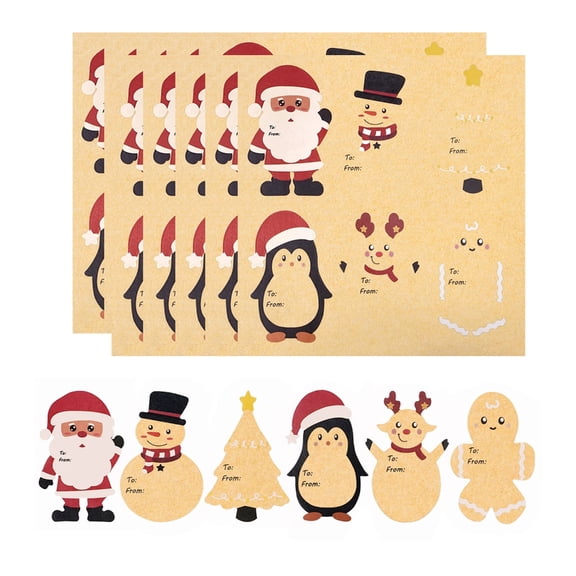 Holiday Themed Identity Stick Strength Paper Labels Easy Skin Away For Christmas Party Deck