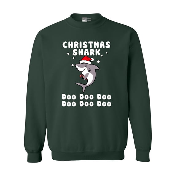 Christmas Shark Doo Doo Doo Funny DT Crewneck Sweatshirt