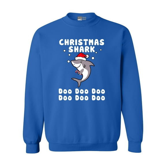 Christmas Shark Doo Doo Doo Funny DT Crewneck Sweatshirt