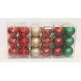thumbnail image 1 of Christmas Shatterproof Ornaments 12 Count 80mm Ball Ornaments Red Gold And Green, 1 of 2