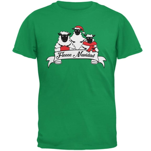 Christmas Sheep Feliz Fleece Navidad Mens T Shirt Irish Green 3X-LG