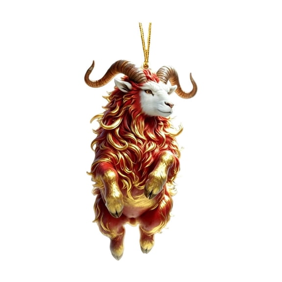 Christmas Sheep Ornament,Acrylic Regal Enamel Pendant for Living Room Entryway Bedroom Decor