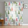 thumbnail image 1 of Christmas Sheer Curtains 63 Inches Long, Cartoon Xmas Tree Winter Abstract Light Filtering Window Curtains for Living Room/Bedroom, Rod Pocket Voile Sheer Curtain Drapes, 52"W x 63"L, 2 Panels, 1 of 9