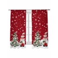 thumbnail image 1 of Christmas Sheer Curtains 72 Inch Long 2 Panels, Xmas Gnome Christmas Tree Winter Snowflakes Red Light Filtering Rod Pocket Semi Sheer Curtains, Sheer Voile Drapes for Living Room Bedroom, 52"x72", 1 of 5