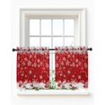 thumbnail image 1 of Christmas Sheer Kitchen Tier Curtains 24 inch length, Red Christmas Ball Small Half Curtains, Snowflake Sparkle Snow Rod Pocket Vanlance Xmas Winter Red Short Cafe Window Treatments 27.5"x24" 2 Panel, 1 of 7