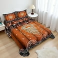thumbnail image 1 of Ambesonne Christmas Fitted & Top Sheet Set with Shams, Outline Santa Design, Brown White, 1 of 8