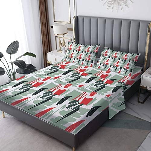 christmas-sheets-king-size-abstract-merry-christmas-printed-bedding