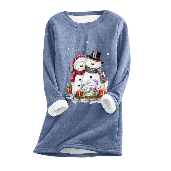 Christmas Sherpa Sweater Women,Sherpa Lined Sweatshirts for Women Plus Size Merry Christmas Tunic Tops Long Sleeve Crewneck Fleece Lined Basic Warm Pullover Top