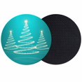 thumbnail image 1 of Christmas Shinny Tree Coasters Set of 2, Absorbent Coasters for Drinks, Xmas Light Stars Abstract Turquoise Coaster for Desk Coffee Table Protection, Home Decor House Warming Gifts 4", 1 of 8