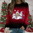 thumbnail image 1 of Christmas Shirt for Women 2023 Raglan Long Sleeve Crewneck Pullover Sweatshirts Casual Holiday Xmas Print Tops, 1 of 5