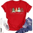 thumbnail image 1 of Christmas Shirt for Women Christmas Tree Graphic T-Shirts Believe Letter Print Tees Holiday Tops, 1 of 7