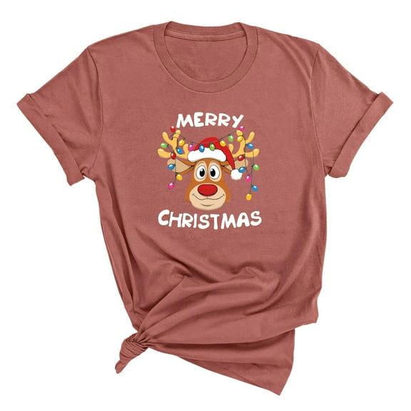 Christmas Shirt for Women and Men Festive Graphic Tee Outfit Xmas Gift Family Matching Top (Heather Mauve-3XL)
