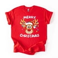 thumbnail image 1 of Christmas Shirt for Women and Men Festive Graphic Tee Outfit Xmas Gift Family Matching Top (Red-M), 1 of 5