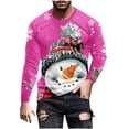 thumbnail image 1 of Christmas Shirts for Men Fashion Long Sleeve Christmas Colorful Graphic Print Pullover Sport T-Shirt Top Christmas Festival Crew Neck Blouses Tops S-5XL, 1 of 5