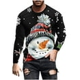 thumbnail image 1 of Christmas Shirts for Men Fashion Long Sleeve Christmas Colorful Graphic Print Pullover Sport T-Shirt Top Christmas Festival Crew Neck Blouses Tops S-5XL, 1 of 5