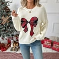 thumbnail image 1 of Christmas Shirts for Women Fleece Xmas Holiday Top Christmas Print Pullover Sweater Blouses Crew Neck Long Sleeve Sweatshirt Fall Casual Trendy Sweatshirt Hooded Pullover Tops, 1 of 7