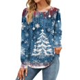 Christmas Shirts for Women Trendy Xmas Snowflake Print Blouse Long