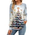 Christmas Shirts for Women Trendy Xmas Snowflake Print TShirts Long