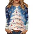 Christmas Shirts for Women Xmas Snowflake Print TShirts Crew Neck