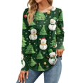 Christmas Shirts for Women Xmas Snowflake Print TShirts Long Sleeve