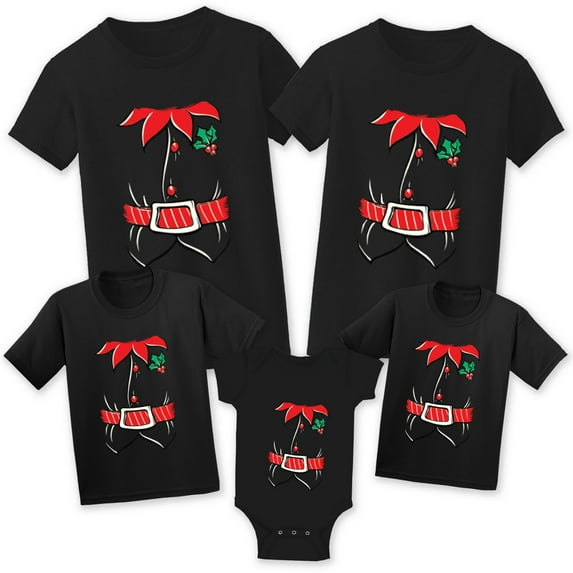 Christmas Shirts for Family - Elf Suit Christmas Tshirt for Matching Women Men Kid Toddler Baby