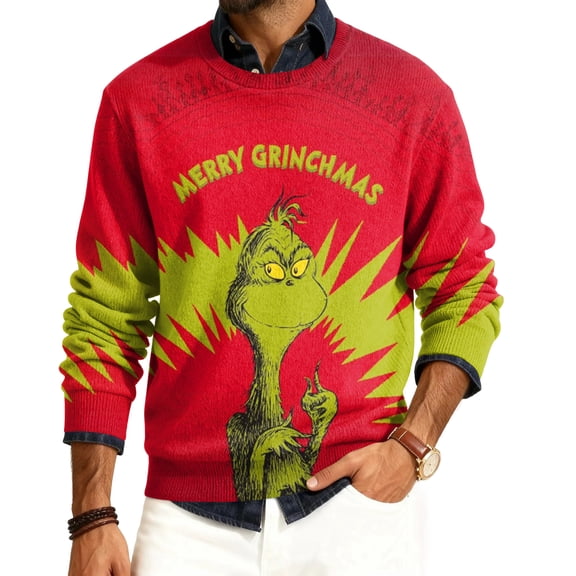 Christmas Shirts for Men Big And Tall Funny Ugly Christmas Sweater Men Red XL