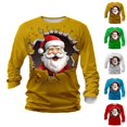 thumbnail image 1 of Christmas Shirts for Men Long Sleeve Relaxed Fit Casual Crewneck Funny Santa Claus Graphic Holiday Shirt, 1 of 3