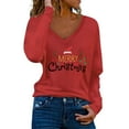 thumbnail image 1 of Christmas Shirts for Women 2025 Shirts Loose Fit Casual Casual Blouse Winter Shirts Tunic V Neck Blouse Long Sleeve Xmas Gift Clothes, 1 of 5