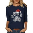 thumbnail image 1 of Christmas Shirts for Women 3/4 Sleeve Tops Casual Loose Fit Print Holiday T Shirts for Ladies, 1 of 4