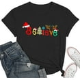 thumbnail image 1 of Christmas Shirts for Women Christmas Tree T-Shirt  Letter Graphic Tees Tops, 1 of 6