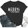 thumbnail image 1 of Christmas Shirts for Women Christmas Tree T-Shirt  Letter Graphic Tees Tops, 1 of 6