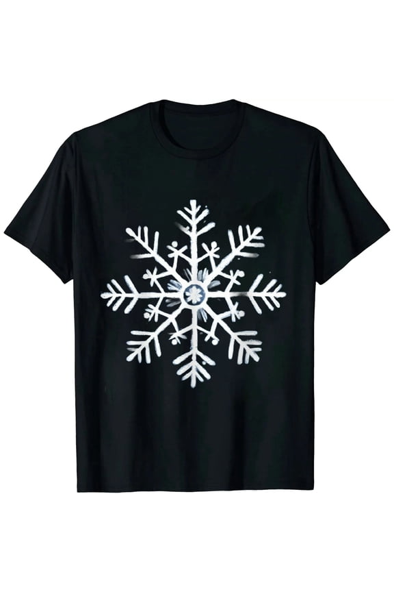 Christmas Shirts for Women Cute Snowflake Graphic Shirts Short Sleeve Funny Tee