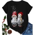thumbnail image 1 of Christmas Shirts for Women Family Santa Graphic T Shirts Short Sleeve Funny Xmas Holiday Print Tee Tops, 1 of 8