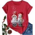 thumbnail image 1 of Christmas Shirts for Women Family Santa Graphic T Shirts Short Sleeve Funny Xmas Holiday Print Tee Tops, 1 of 8