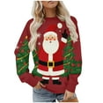 thumbnail image 1 of Christmas Shirts for Women Fleece Crewneck Sweatshirts Fashion Christmas Printed Blouses Long Sleeve Sweaters Casual Xmas Holiday Pullover Tops, 1 of 9