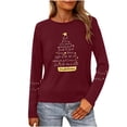 thumbnail image 1 of Christmas Shirts for Women Funny Merry Christmas Graphic T Shirts V Neck Long Sleeve Xmas Tops Blouse, 1 of 7