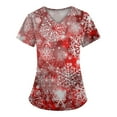 Christmas Shirts for Women Graphic Oversized T Shirt Relaxed Fit V Neck