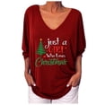 thumbnail image 1 of Christmas Shirts for Women, Red Christmas Gifts, Women's Christmas Sweaters Fun Cute Christmas Tops Long Sleeve V Neck Sweatshirt, 1 of 5