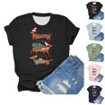 thumbnail image 1 of Christmas Shirts for Women Short Sleeve Crewneck Casual Funny Dachshund through The Snow Graphic T Shirts Holiday Tops, 1 of 3