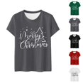 thumbnail image 1 of Christmas Shirts for Women Short Sleeve Crewneck Casual Merry Christmas Graphic T Shirts Xmas Holiday Tops, 1 of 3