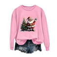 thumbnail image 1 of Christmas Shirts for Women Striped Sweatshirt Pink Off The Shoulder Sweatshirt Long Sleeve Blouses Dressy Casual, 1 of 4