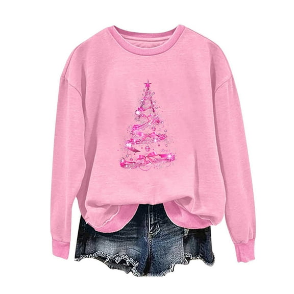 Christmas Shirts for Women Sweatshirt Hoodies Fall Tops Long Sleeve Shirts Casual Tunic Top Long Sleeve Tops Loose Fit