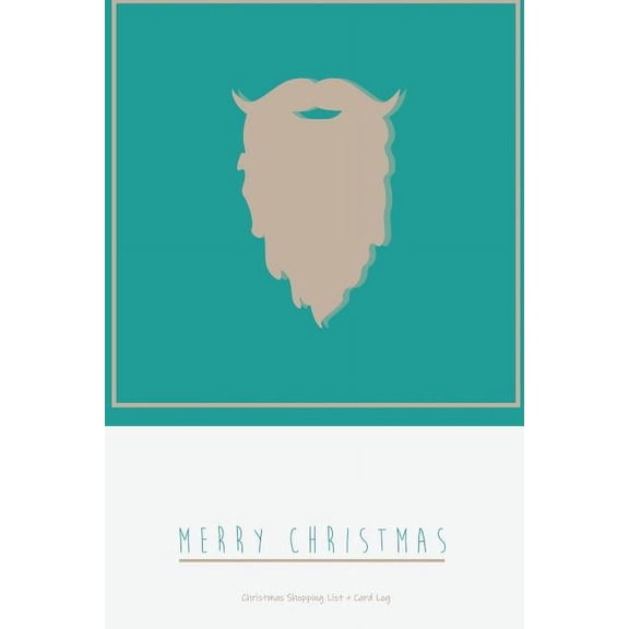 Christmas Shopping List + Card Log: Green Santa Beard (Paperback)